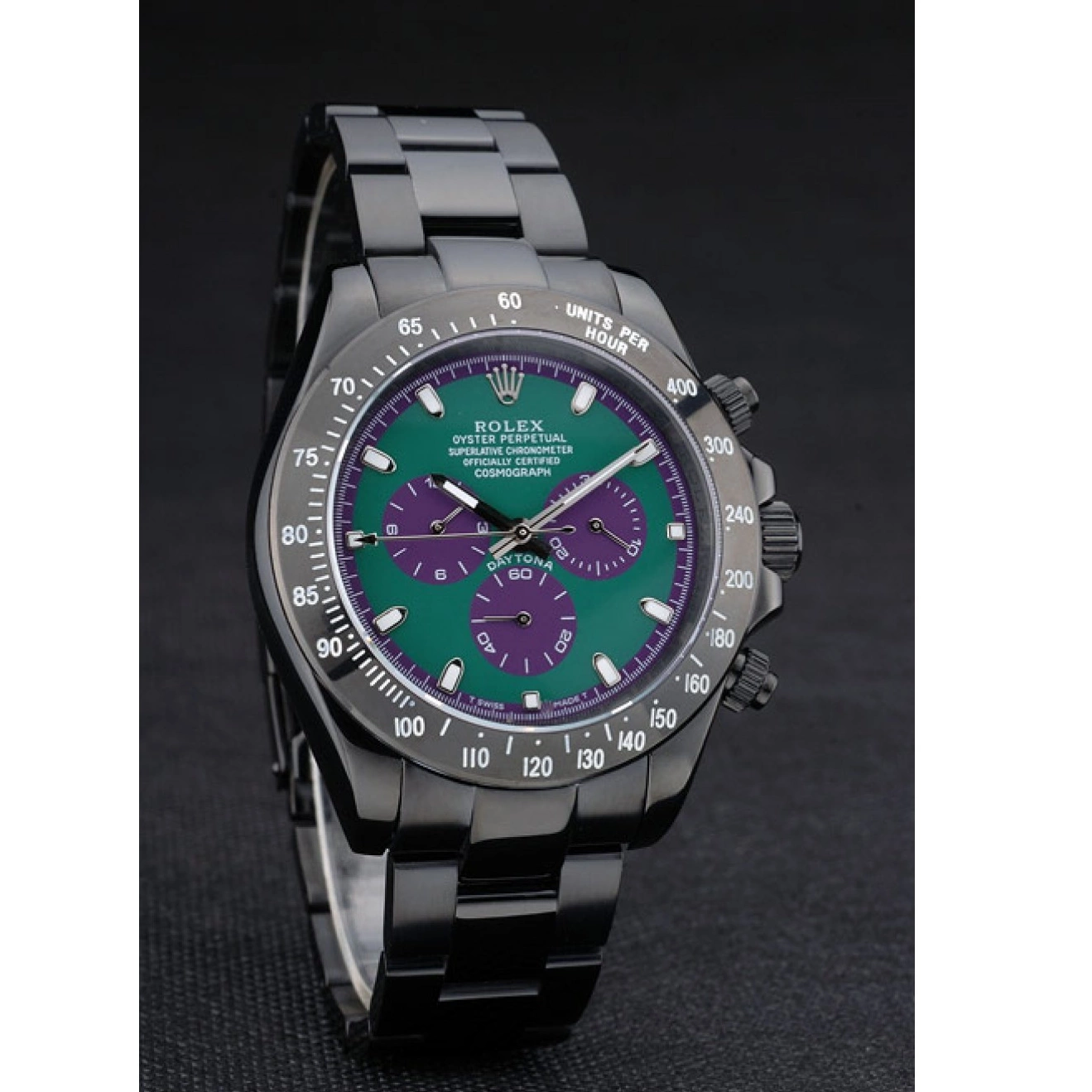 Best AAA Replica Sites Rolex Steel 80246 Dial Ion Black Black Strap Daytona Tachymeter Green Plated Stainless 0707